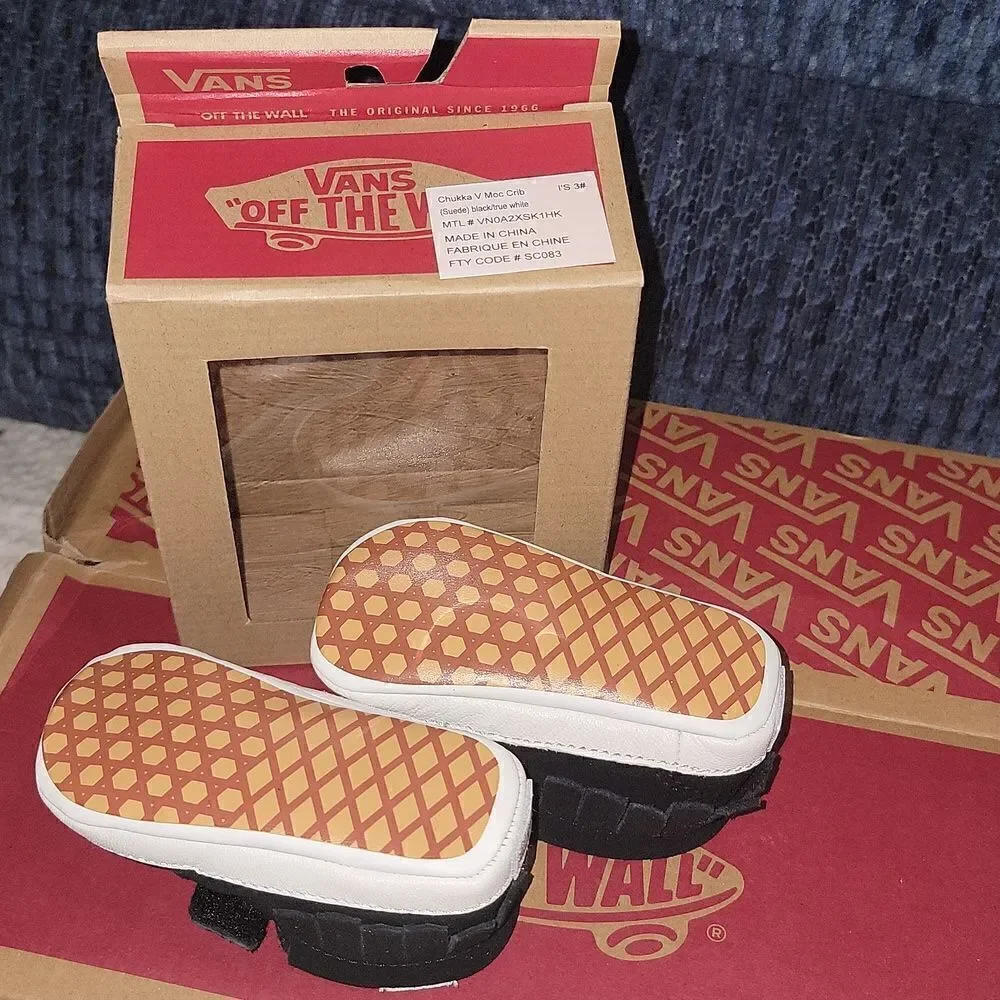 New Vans Chukka V Moc Moccasin Crib Shoes Soft Bottom Fringe Size 3 • 3-6 month